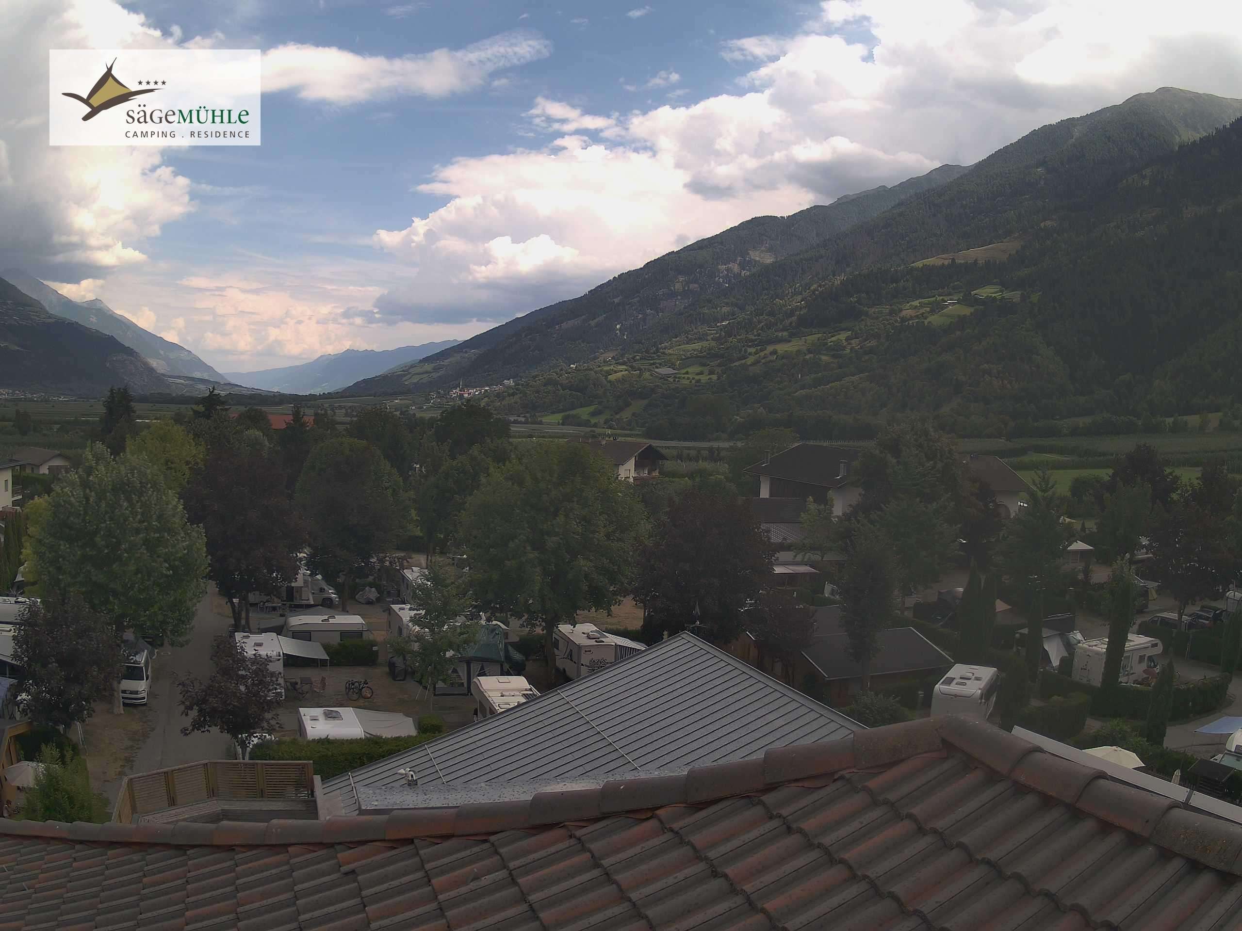 Archiv Foto Webcam Prad am Stilfserjoch – Blick auf den Campingplatz