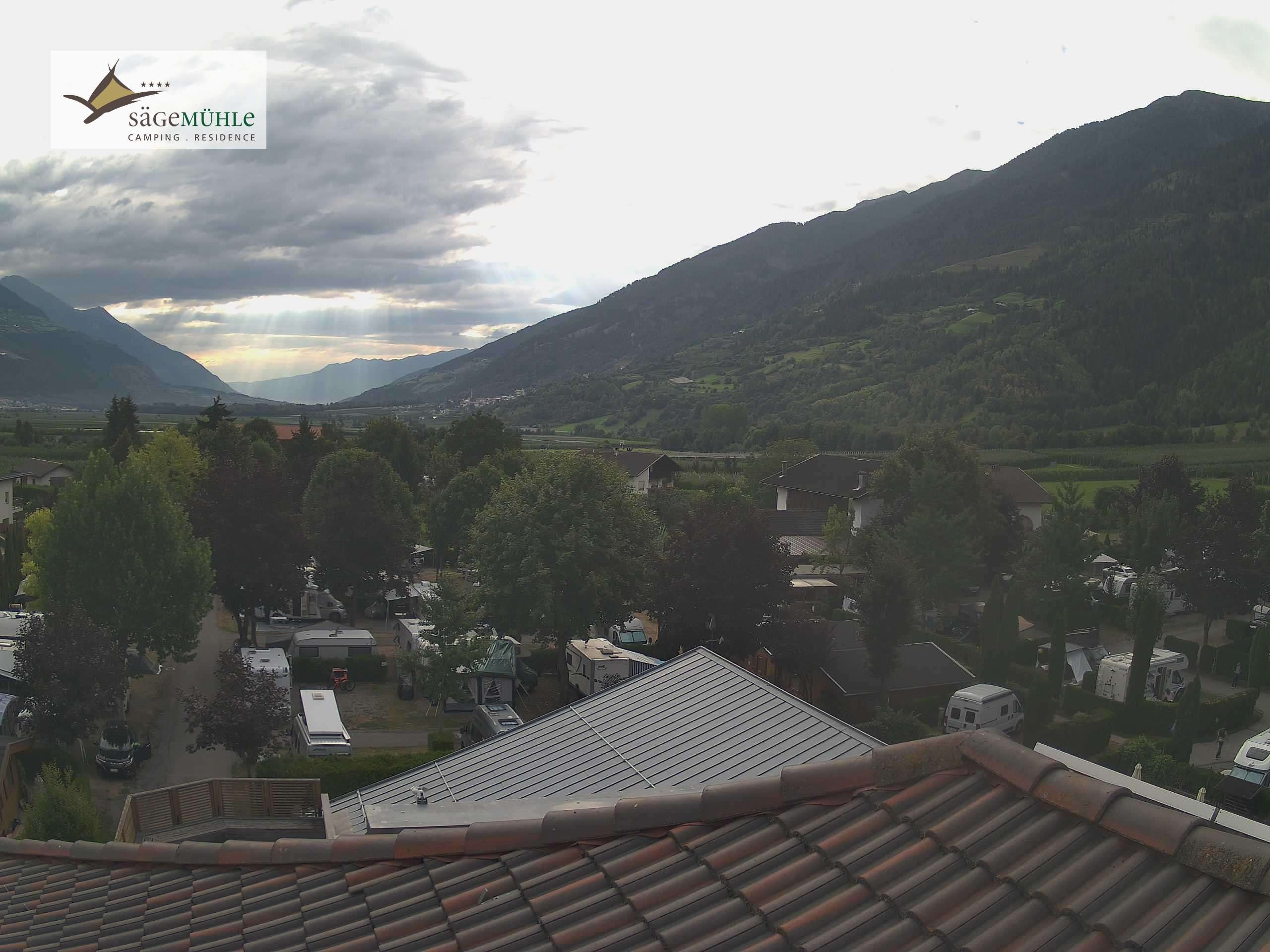 Archiv Foto Webcam Prad am Stilfserjoch – Blick auf den Campingplatz