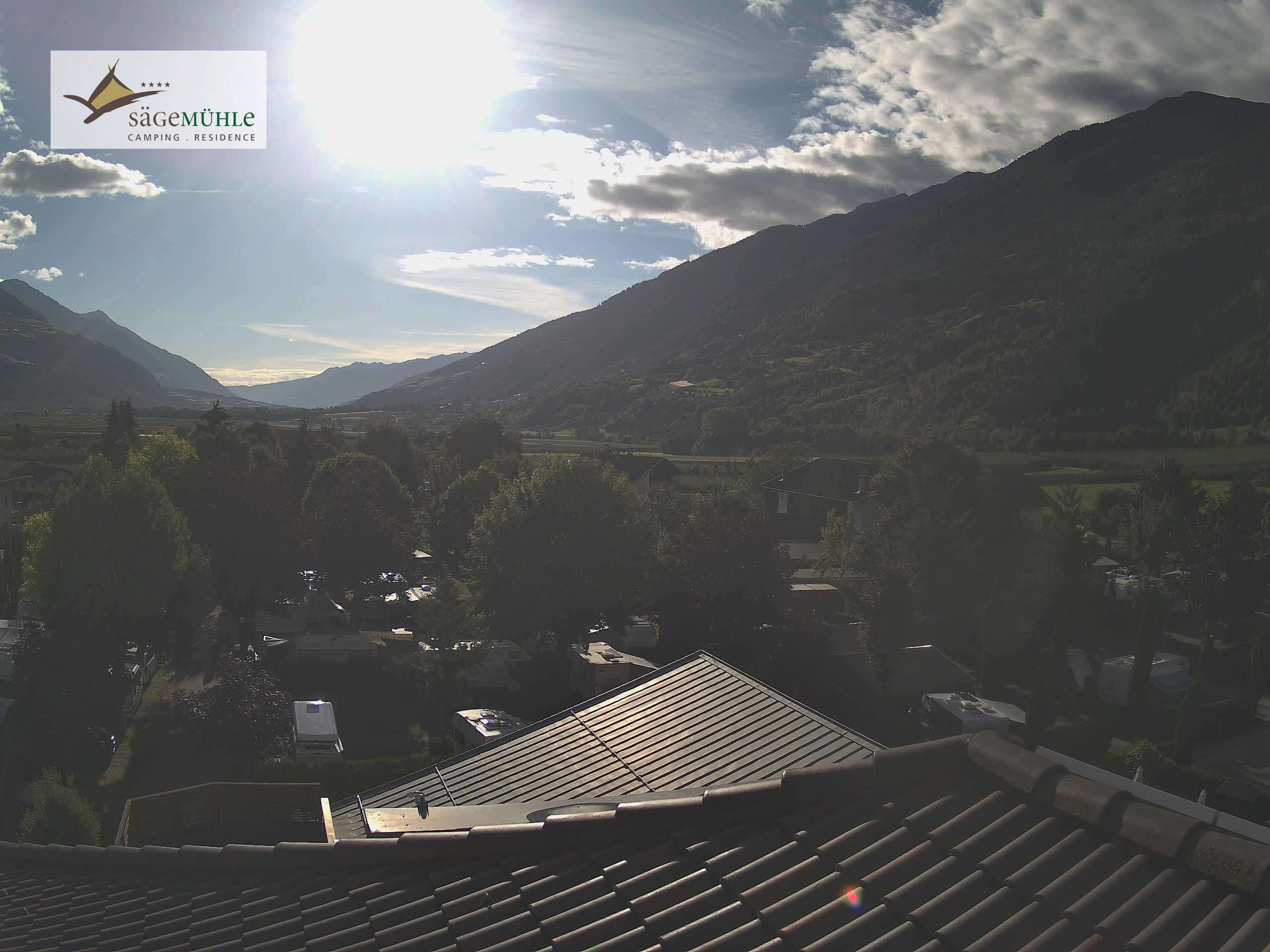 Archiv Foto Webcam Prad am Stilfserjoch – Blick auf den Campingplatz
