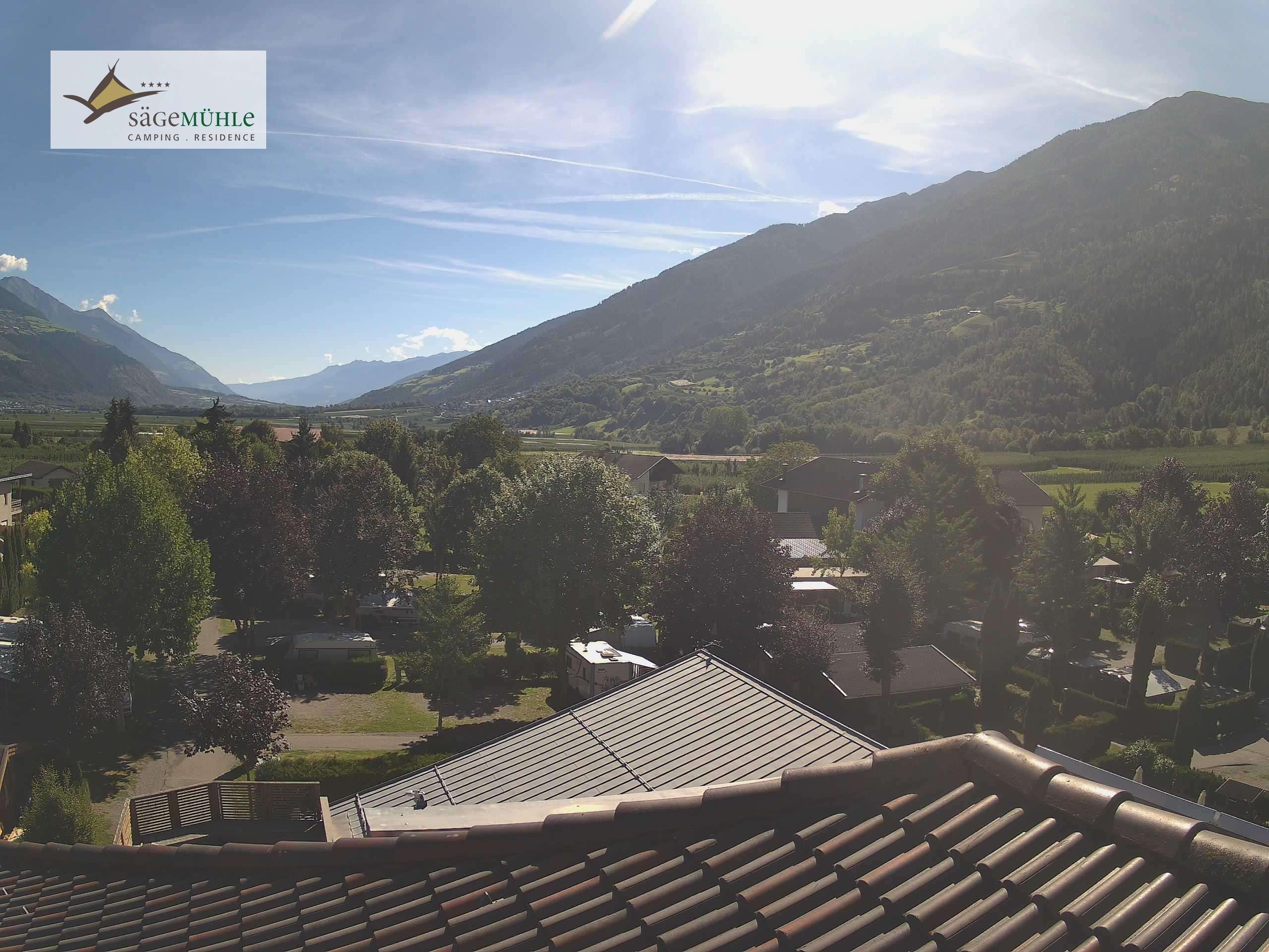 Archiv Foto Webcam Prad am Stilfserjoch – Blick auf den Campingplatz