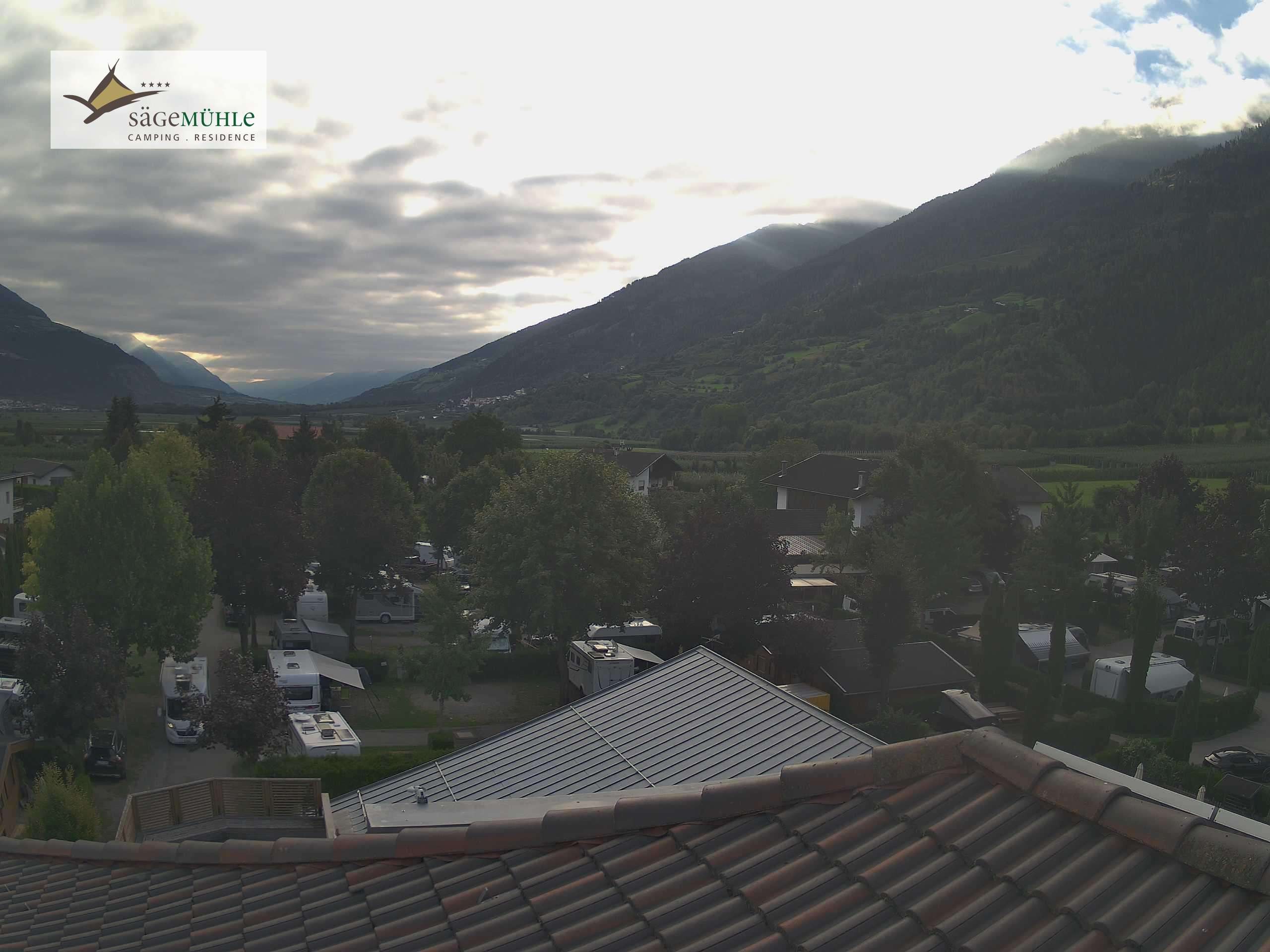 Archiv Foto Webcam Prad am Stilfserjoch – Blick auf den Campingplatz