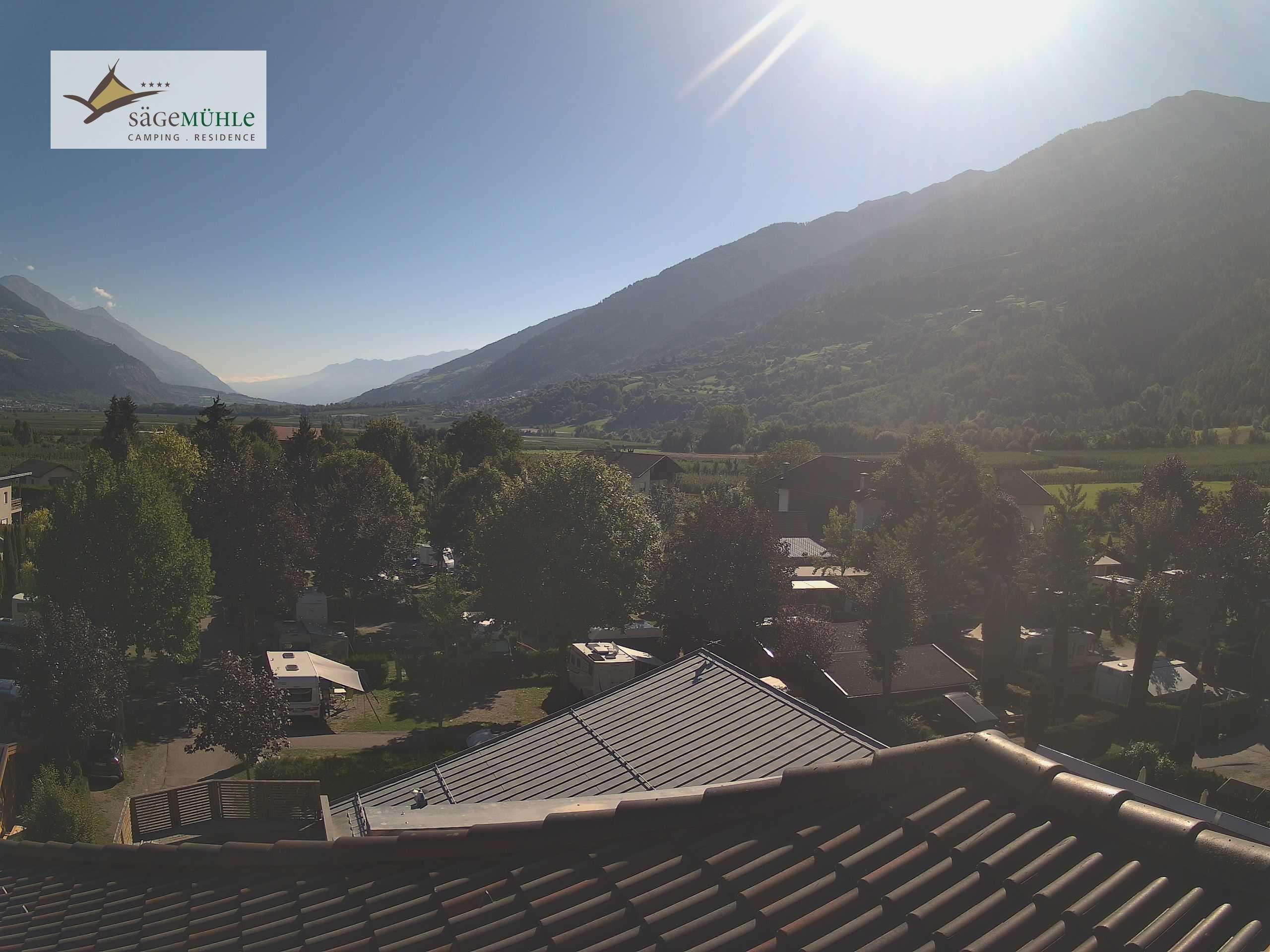 Archiv Foto Webcam Prad am Stilfserjoch – Blick auf den Campingplatz