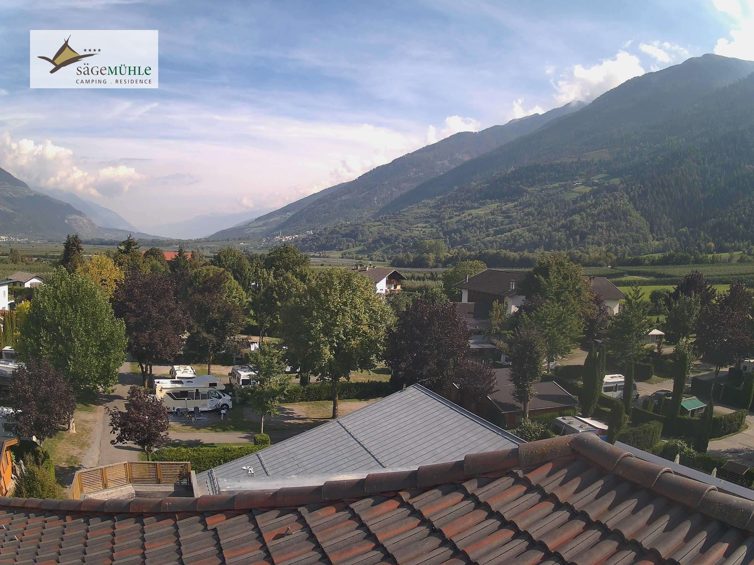 Archiv Foto Webcam Prad am Stilfserjoch – Blick auf den Campingplatz