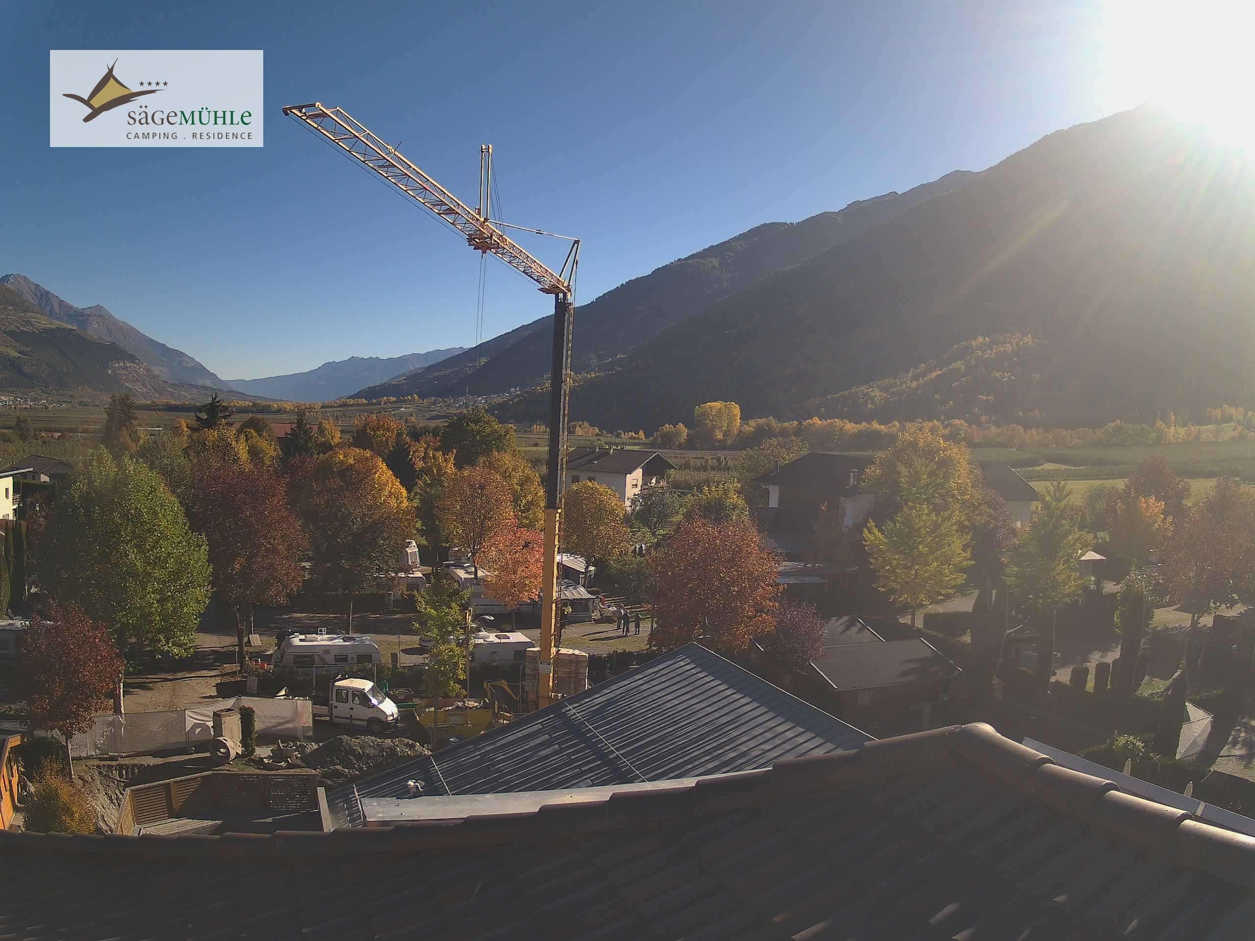 Archiv Foto Webcam Prad am Stilfserjoch – Blick auf den Campingplatz
