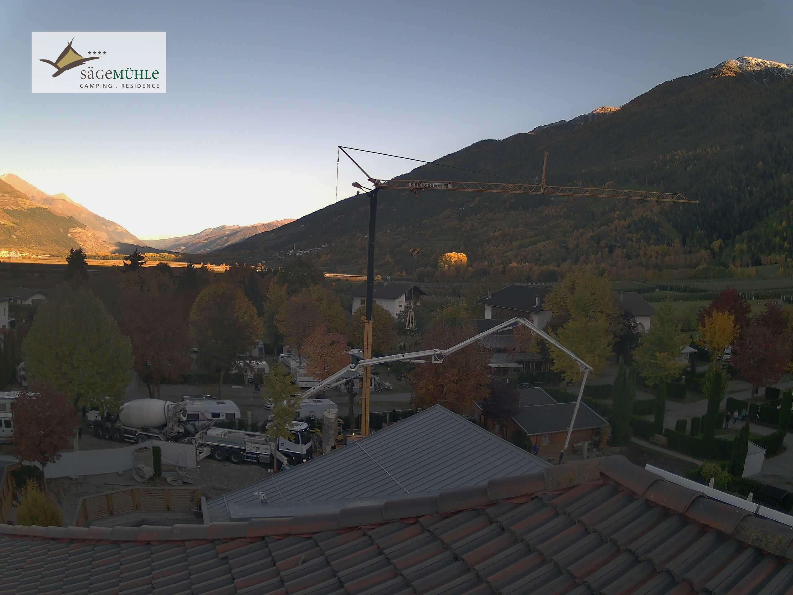 Archiv Foto Webcam Prad am Stilfserjoch – Blick auf den Campingplatz
