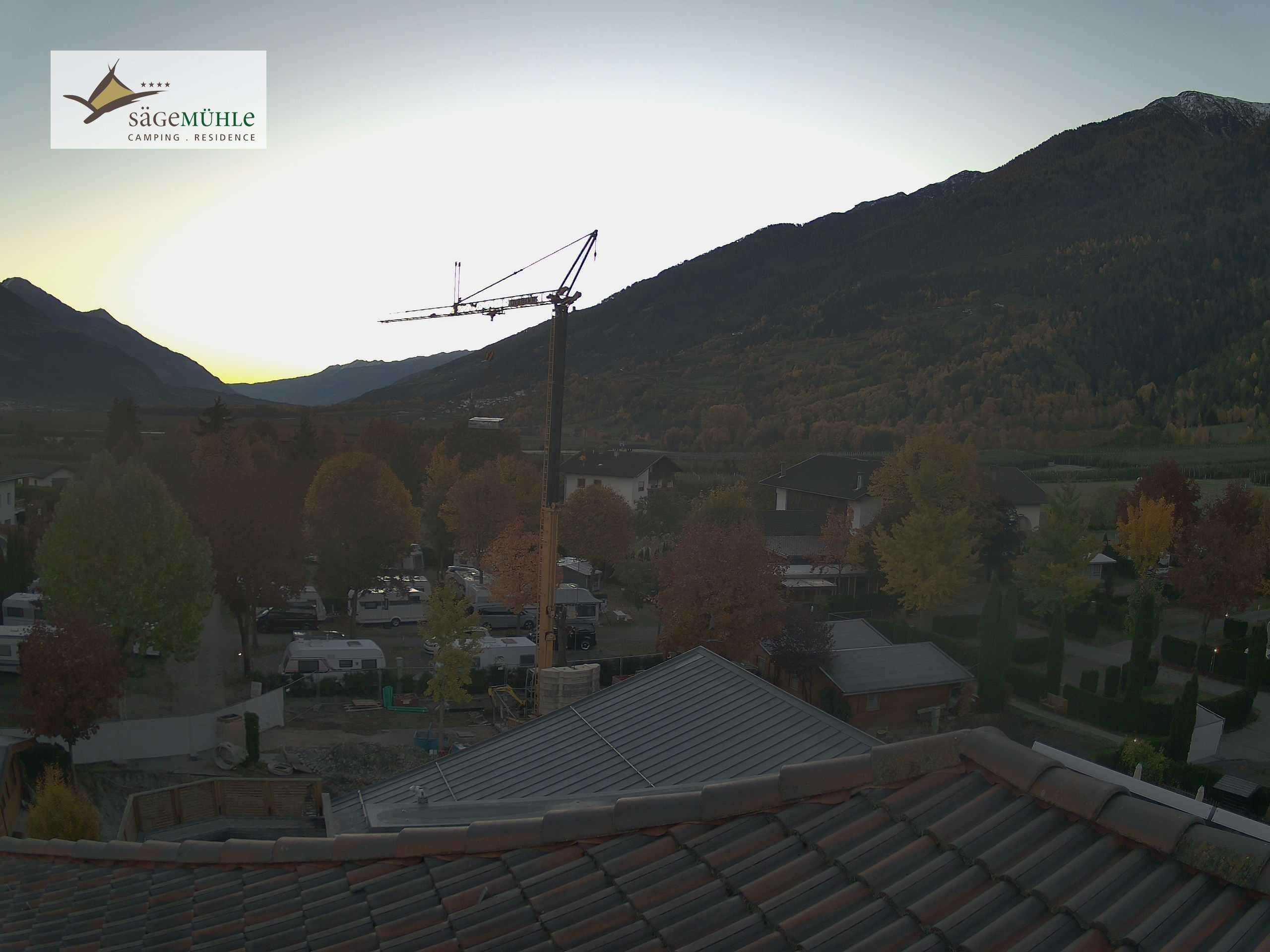 Archiv Foto Webcam Prad am Stilfserjoch – Blick auf den Campingplatz