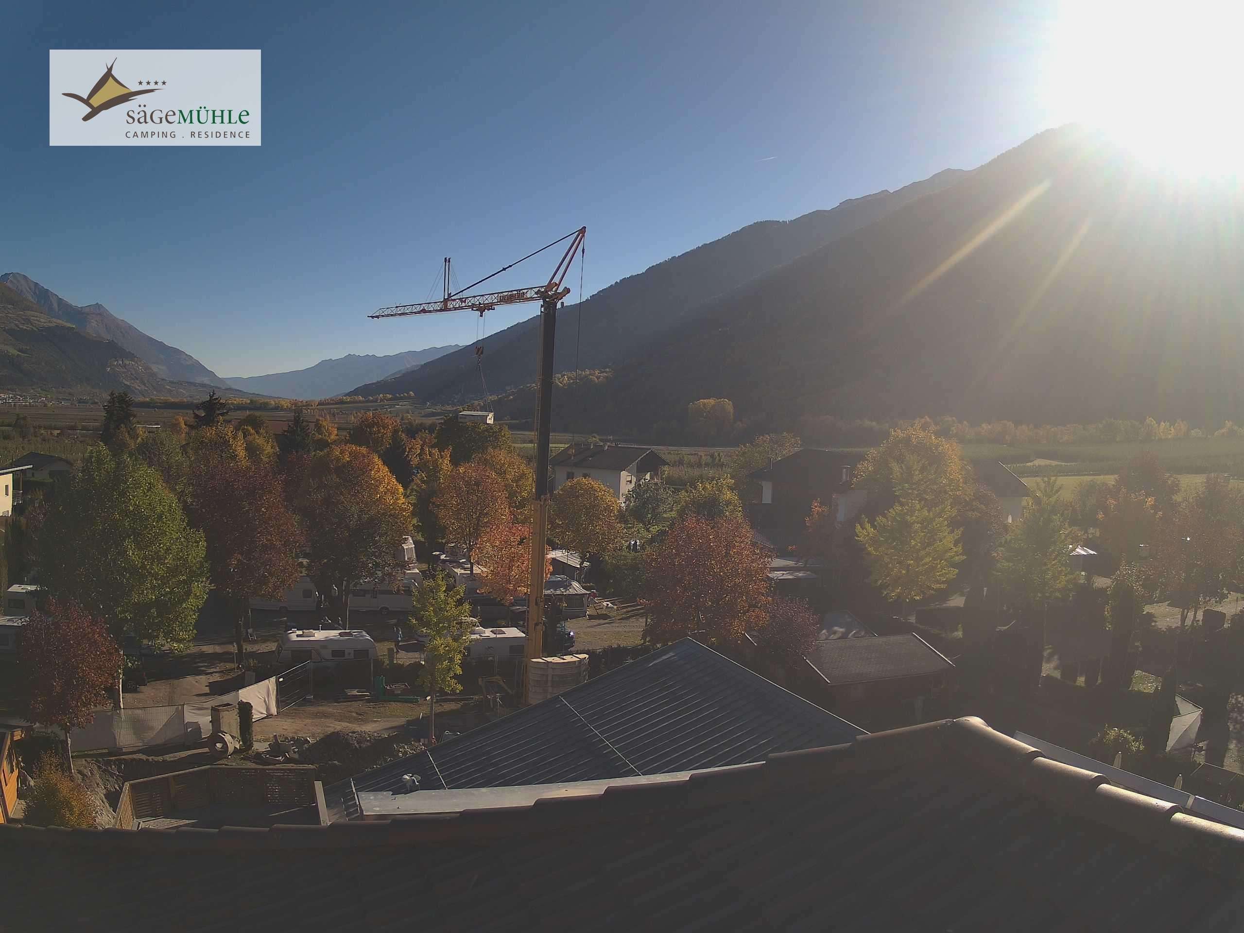 Archiv Foto Webcam Prad am Stilfserjoch – Blick auf den Campingplatz