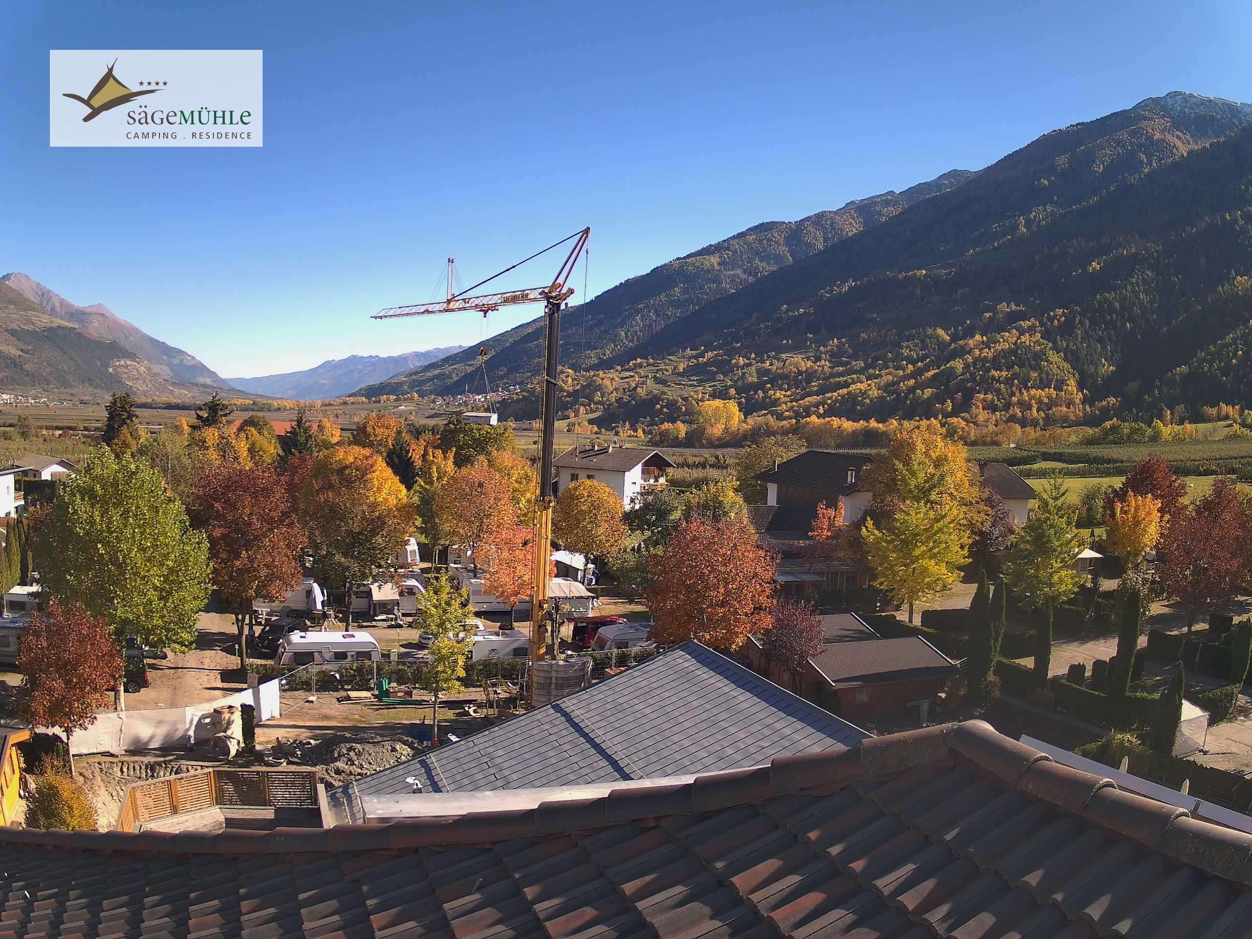 Archiv Foto Webcam Prad am Stilfserjoch – Blick auf den Campingplatz