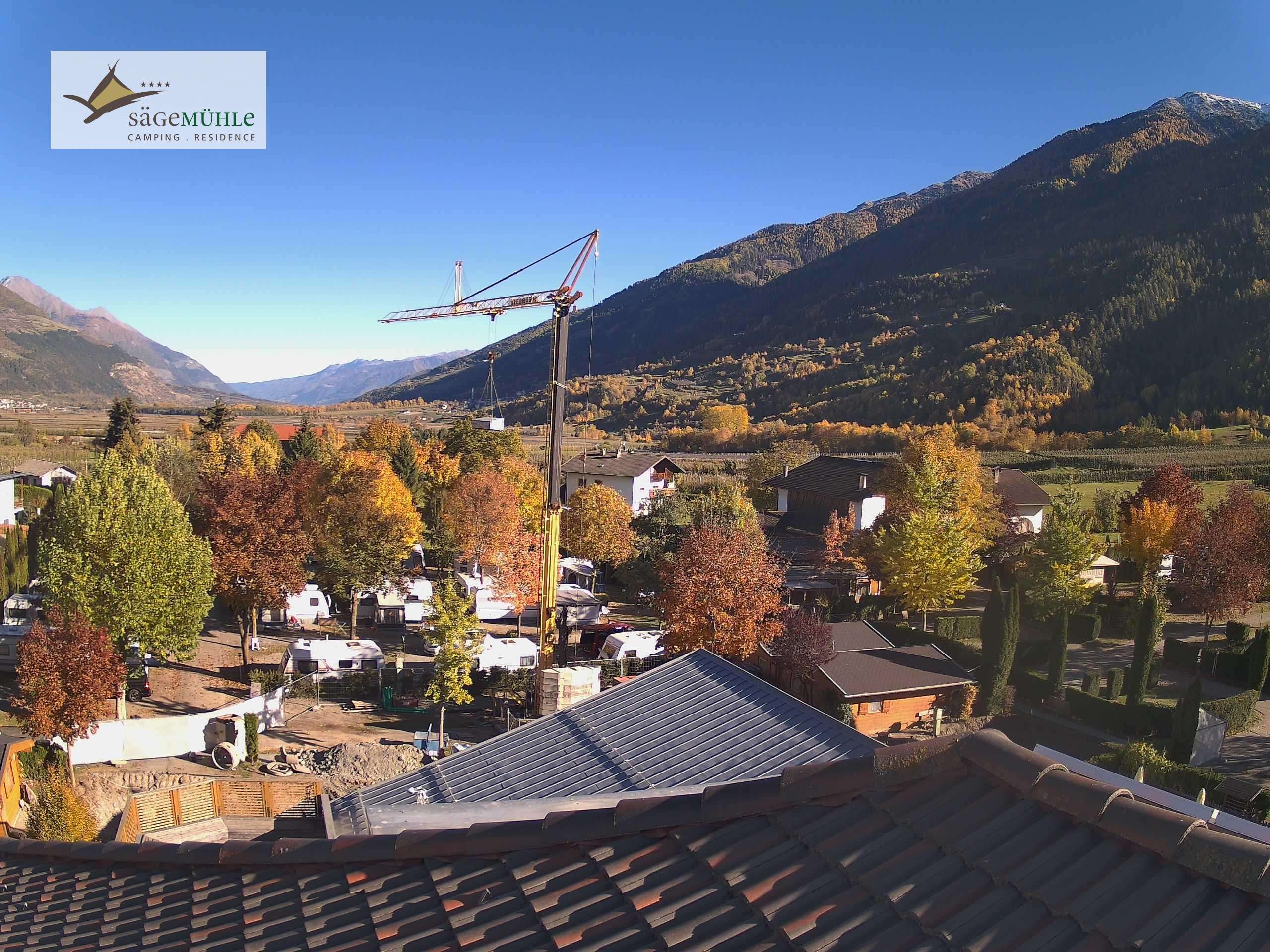 Archiv Foto Webcam Prad am Stilfserjoch – Blick auf den Campingplatz