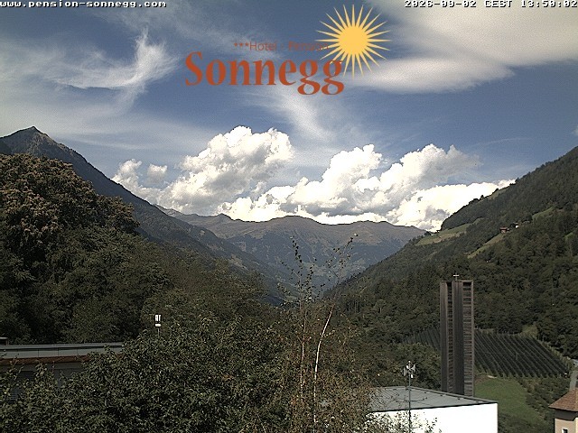 Archiv Foto Webcam Saltaus bei Meran: Hotel Sonnegg