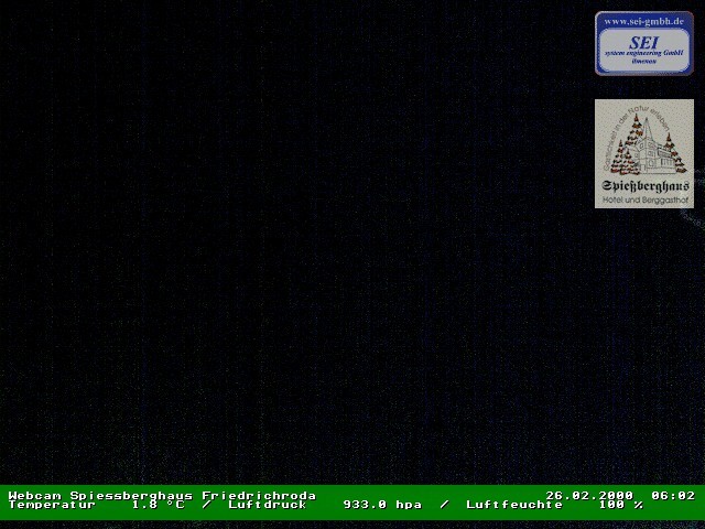 Archived image Webcam Mountain restaurant "Spießberghaus", Friedrichroda