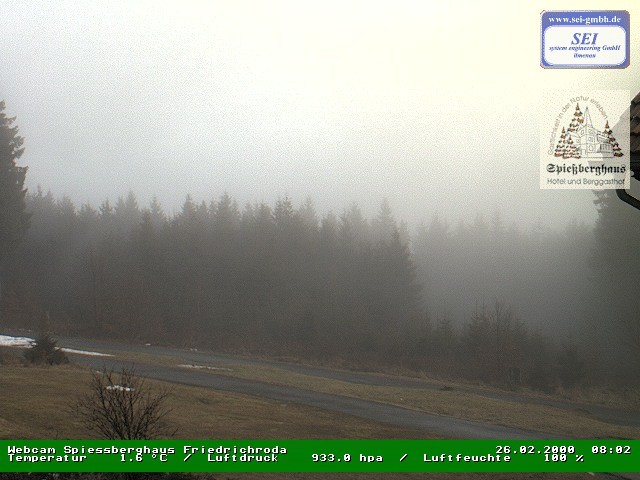 Archived image Webcam Mountain restaurant "Spießberghaus", Friedrichroda