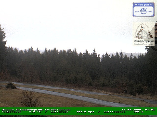 Archived image Webcam Mountain restaurant "Spießberghaus", Friedrichroda