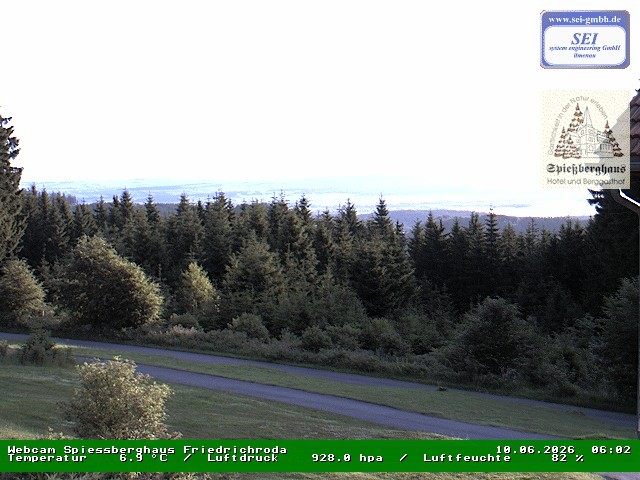 Archived image Webcam Mountain restaurant "Spießberghaus", Friedrichroda