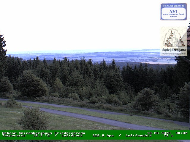 Archived image Webcam Mountain restaurant "Spießberghaus", Friedrichroda