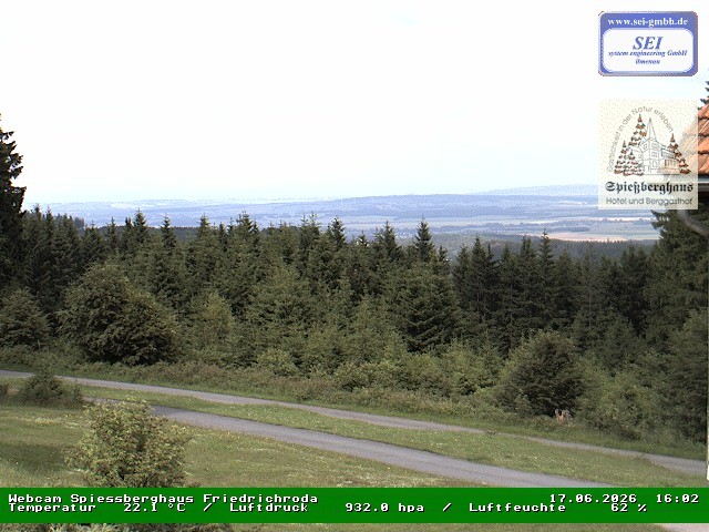 Archiv Foto Webcam Berggasthof Spießberghaus, Friedrichroda