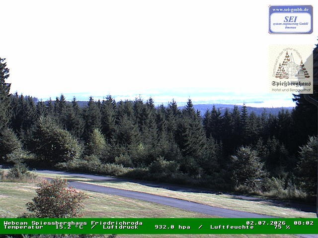 Archiv Foto Webcam Berggasthof Spießberghaus, Friedrichroda