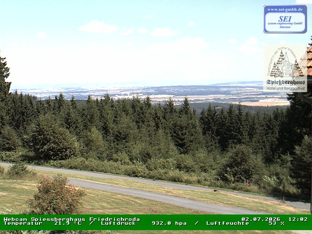 Archiv Foto Webcam Berggasthof Spießberghaus, Friedrichroda