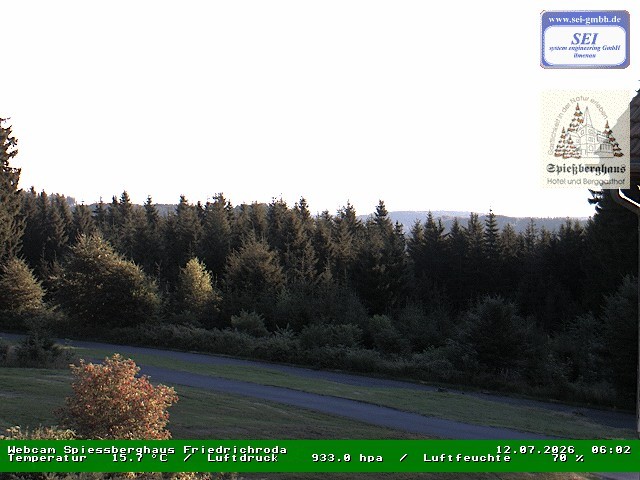 Archived image Webcam Mountain restaurant "Spießberghaus", Friedrichroda
