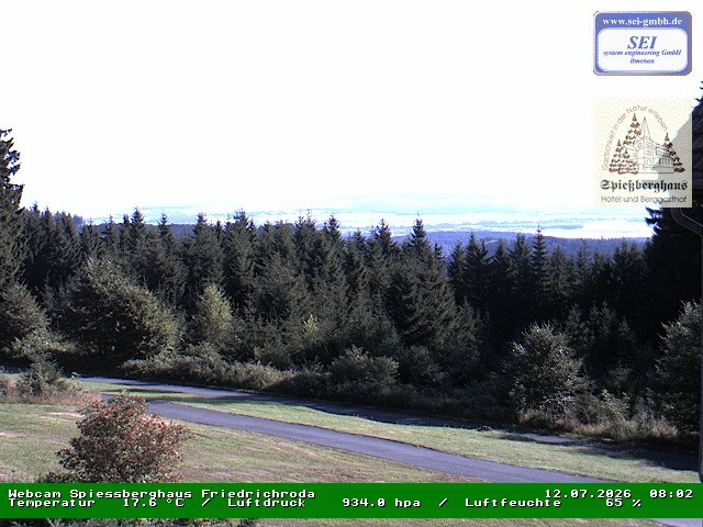 Archived image Webcam Mountain restaurant "Spießberghaus", Friedrichroda