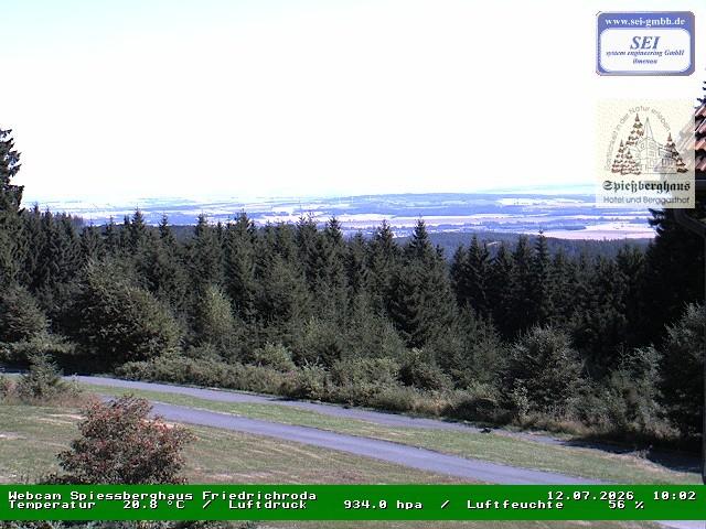 Archived image Webcam Mountain restaurant "Spießberghaus", Friedrichroda