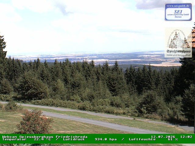 Archived image Webcam Mountain restaurant "Spießberghaus", Friedrichroda