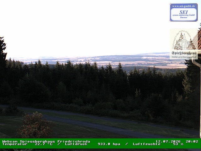 Archived image Webcam Mountain restaurant "Spießberghaus", Friedrichroda