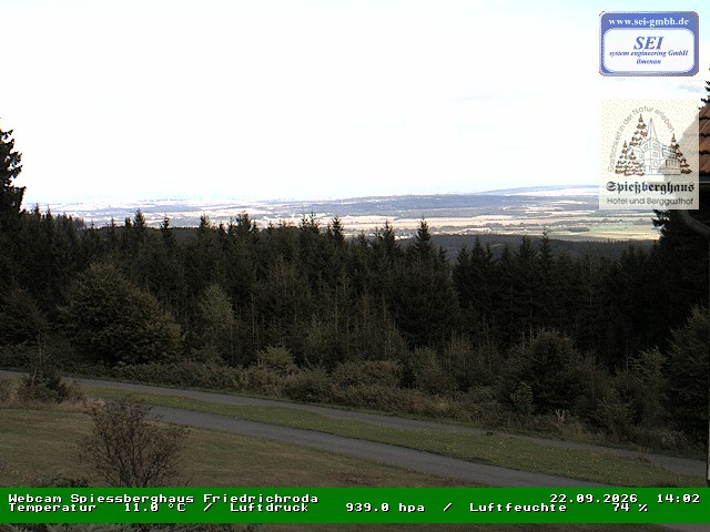 Archiv Foto Webcam Berggasthof Spießberghaus, Friedrichroda