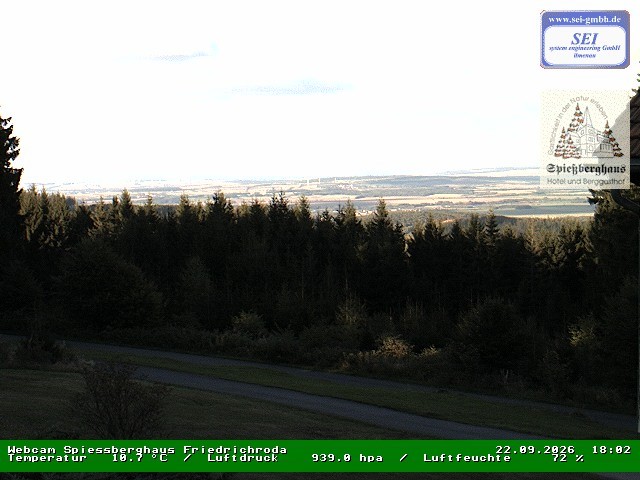 Archiv Foto Webcam Berggasthof Spießberghaus, Friedrichroda