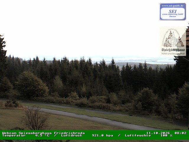 Archived image Webcam Mountain restaurant "Spießberghaus", Friedrichroda