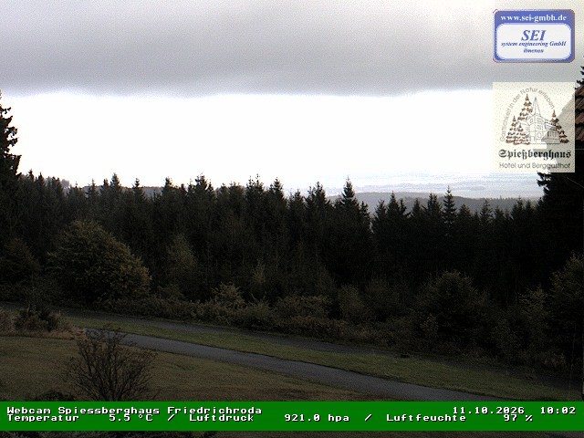 Archived image Webcam Mountain restaurant "Spießberghaus", Friedrichroda