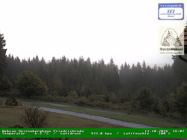 Archiv Foto Webcam Berggasthof Spießberghaus, Friedrichroda