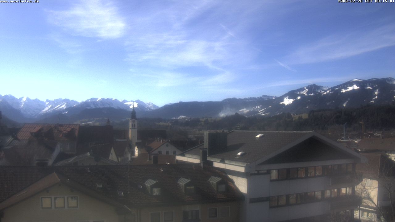 Archiv Foto Webcam Ausblick Rathaus Sonthofen