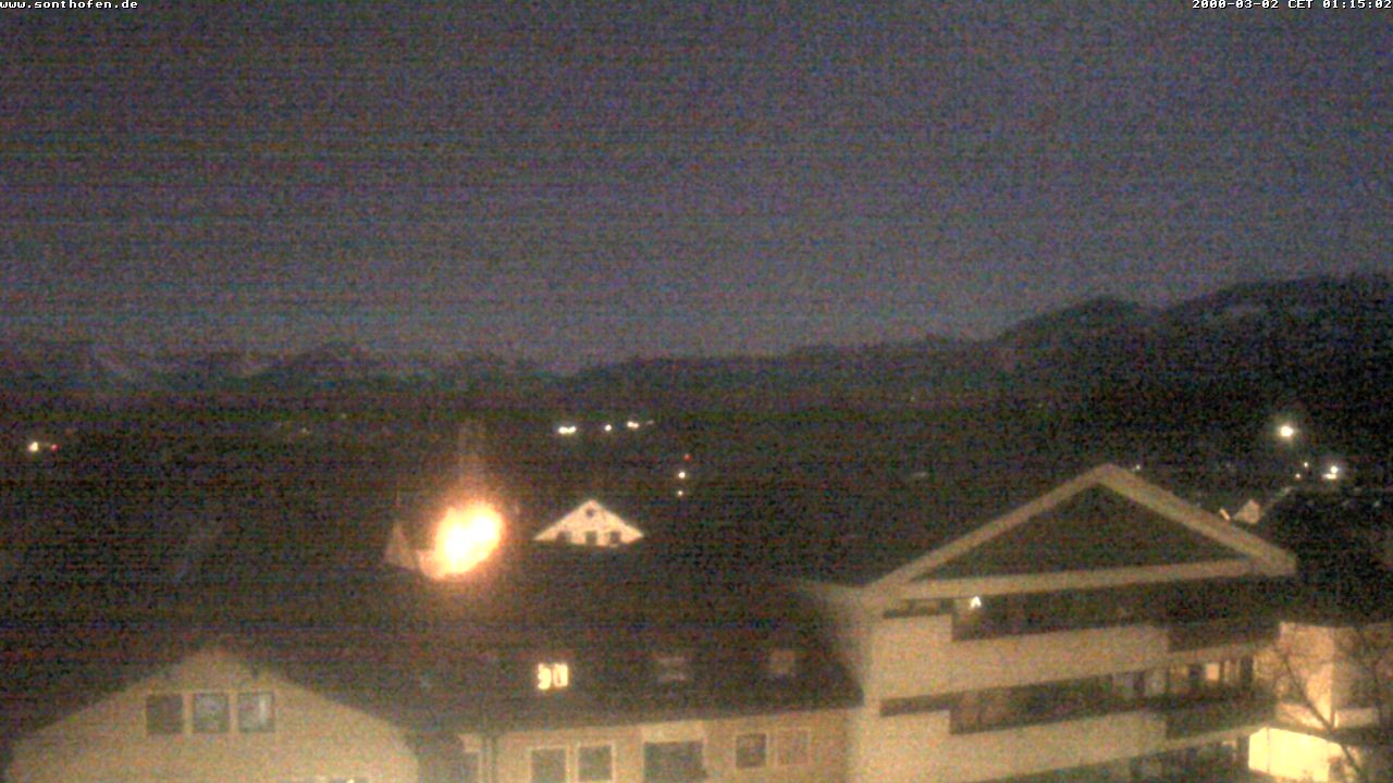 Archived image Webcam View from the town hall in Sonthofen