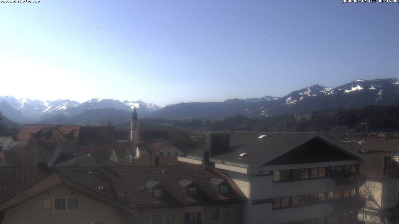 Archiv Foto Webcam Ausblick Rathaus Sonthofen
