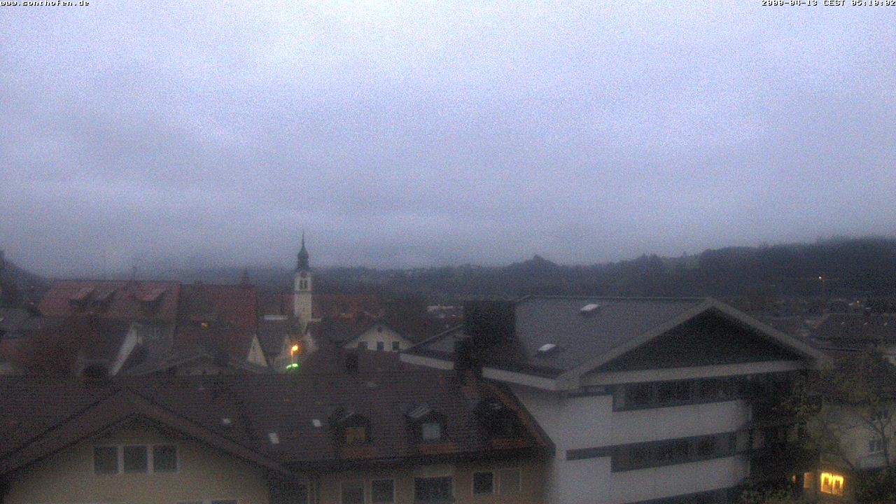 Archived image Webcam View from the town hall in Sonthofen