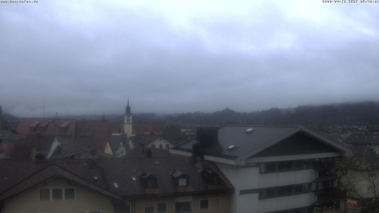 Archived image Webcam View from the town hall in Sonthofen