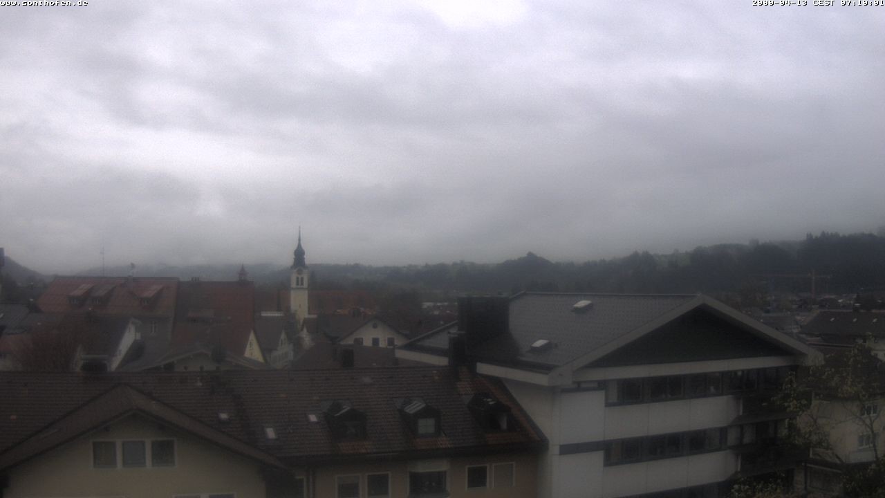 Archived image Webcam View from the town hall in Sonthofen