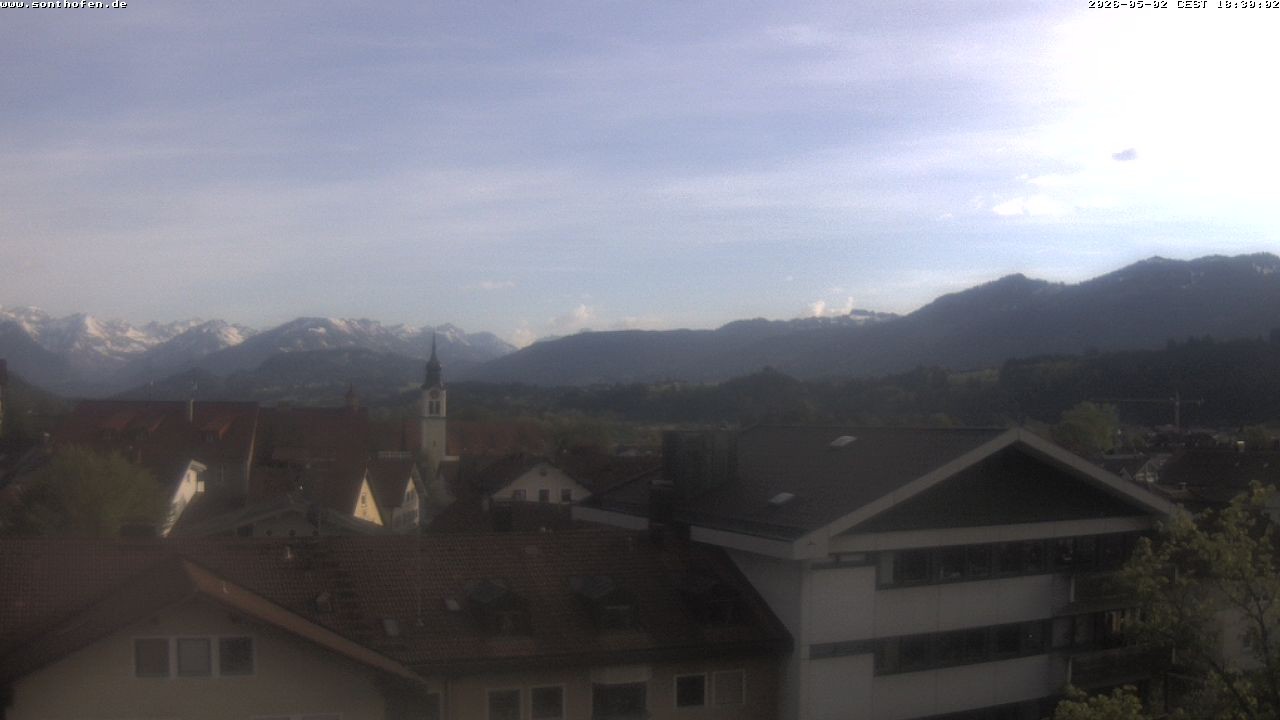 Archived image Webcam View from the town hall in Sonthofen