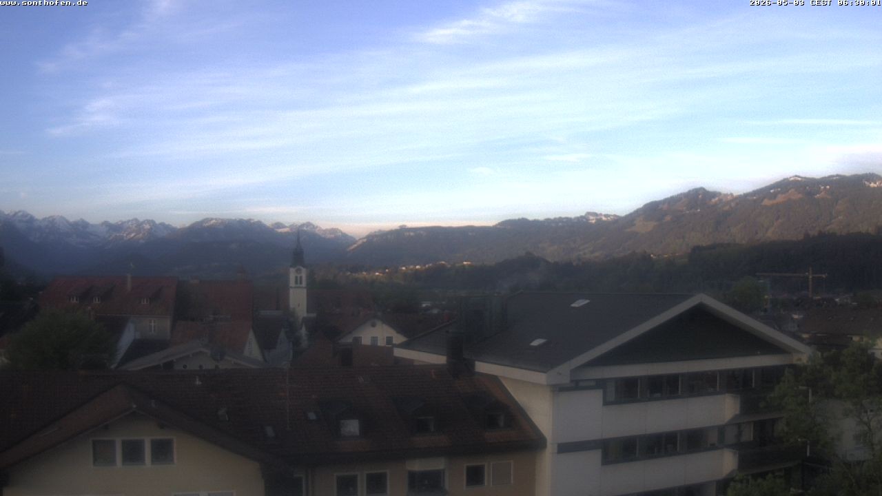 Archived image Webcam View from the town hall in Sonthofen
