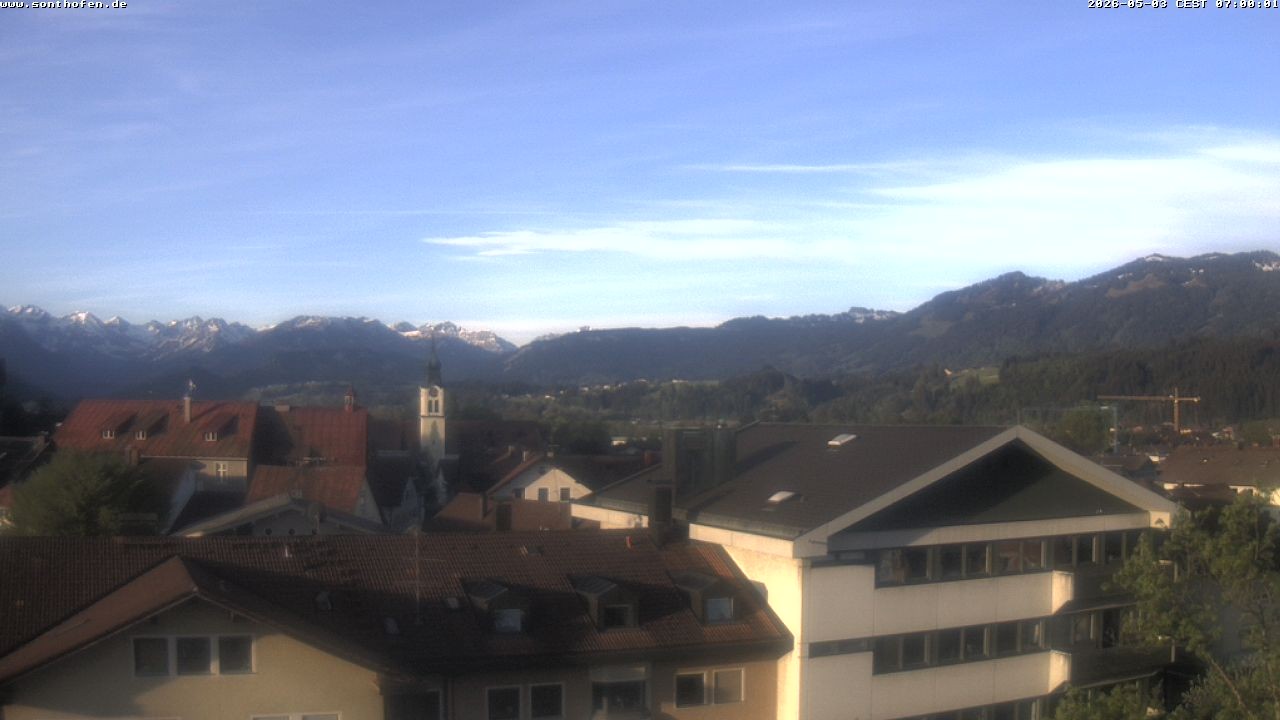 Archived image Webcam View from the town hall in Sonthofen