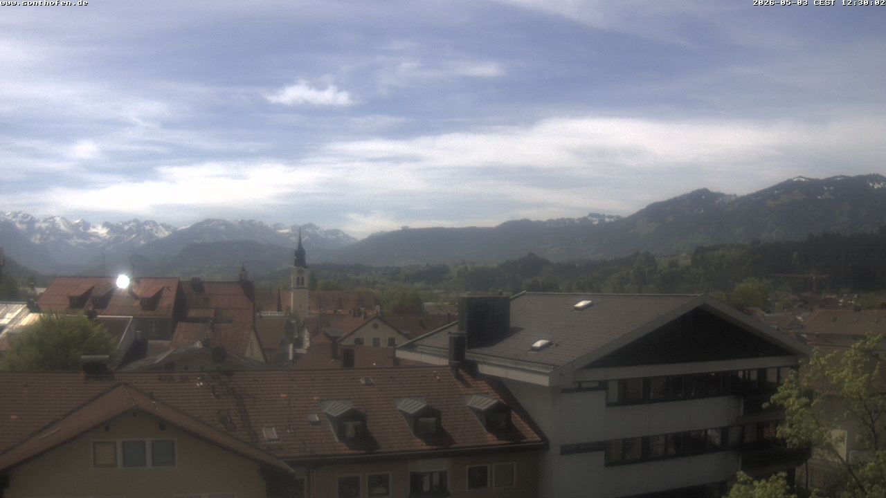 Archived image Webcam View from the town hall in Sonthofen