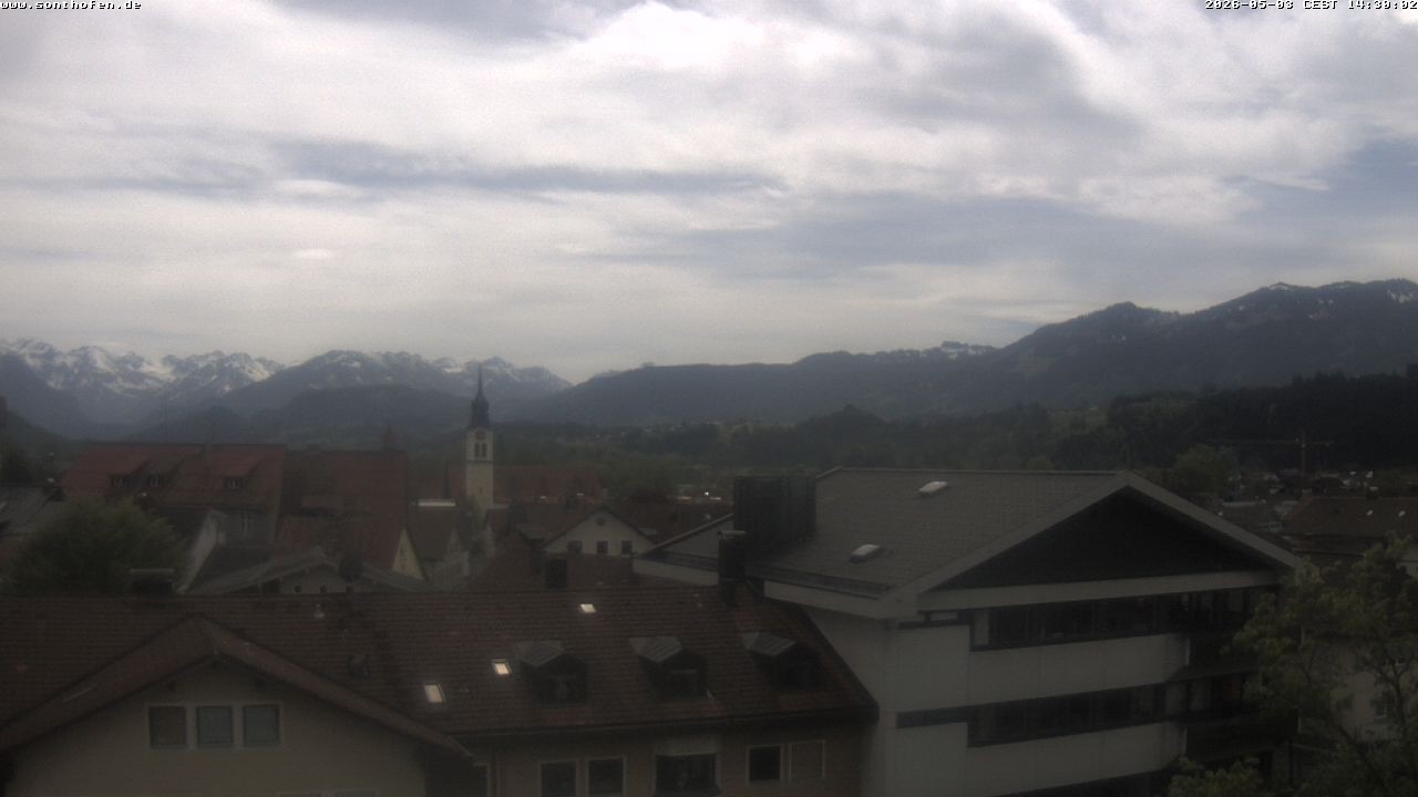 Archived image Webcam View from the town hall in Sonthofen