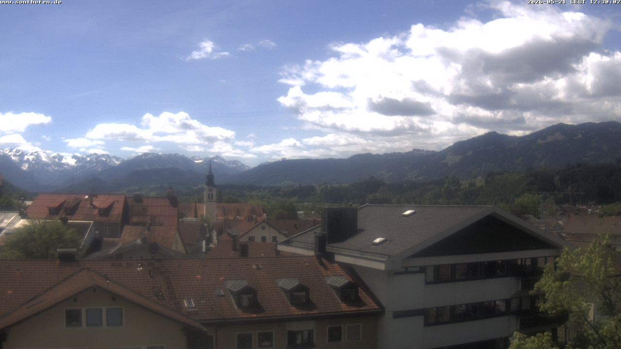 Archiv Foto Webcam Ausblick Rathaus Sonthofen