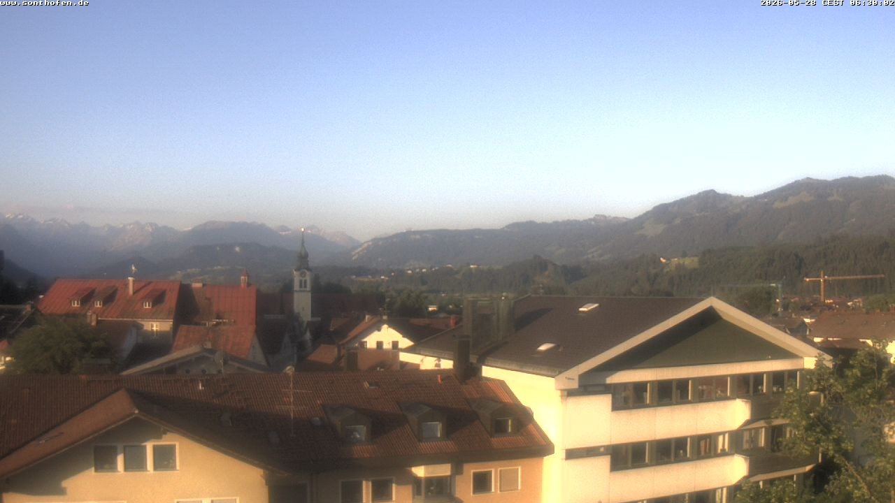 Archived image Webcam View from the town hall in Sonthofen