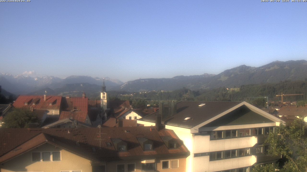 Archived image Webcam View from the town hall in Sonthofen