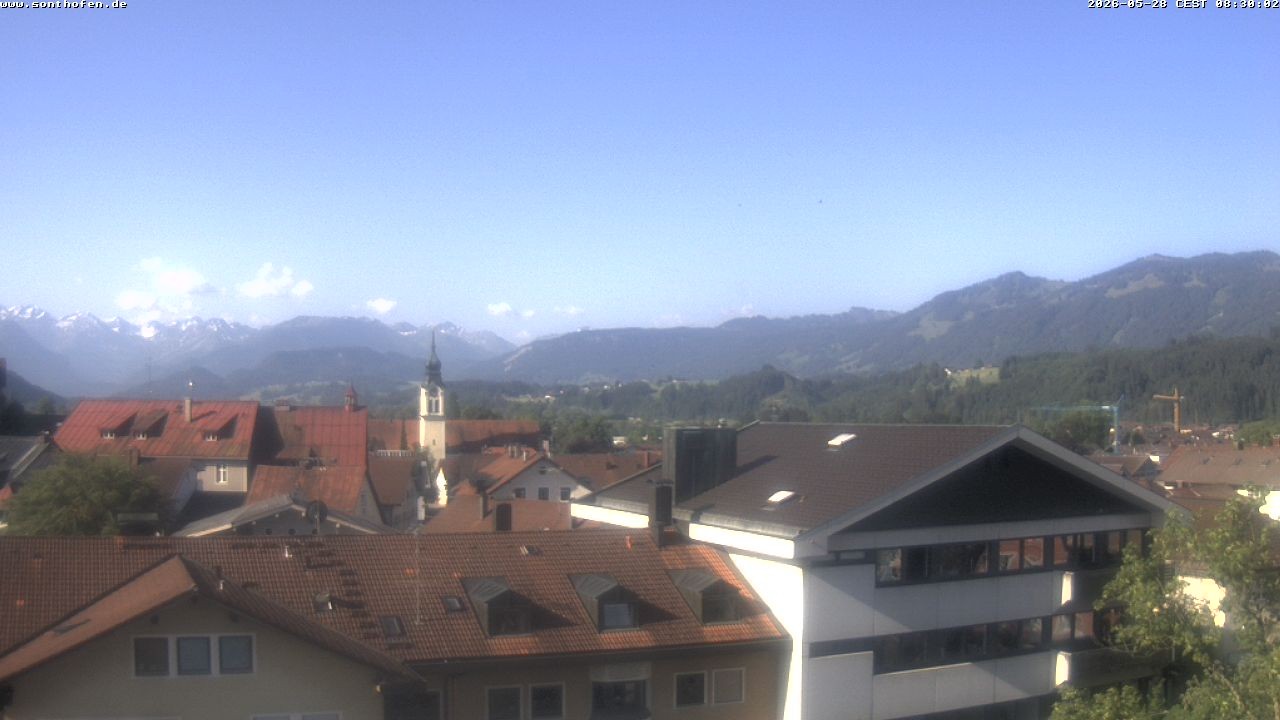 Archived image Webcam View from the town hall in Sonthofen