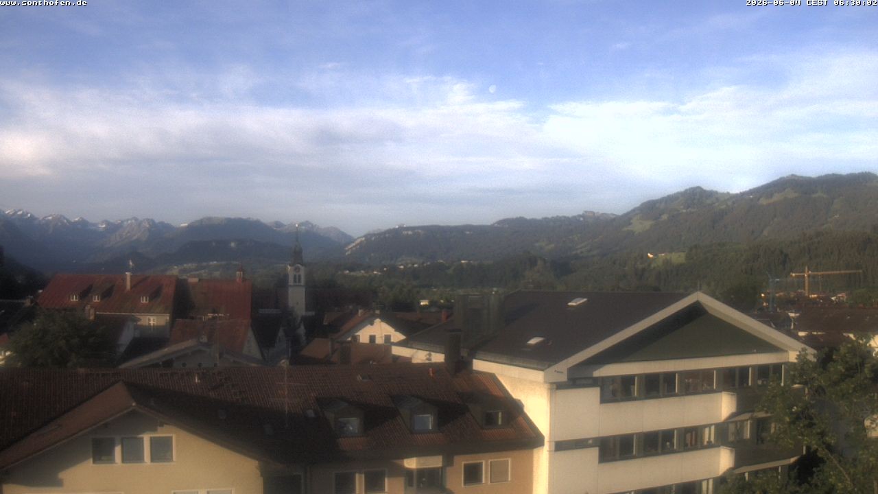 Archived image Webcam View from the town hall in Sonthofen
