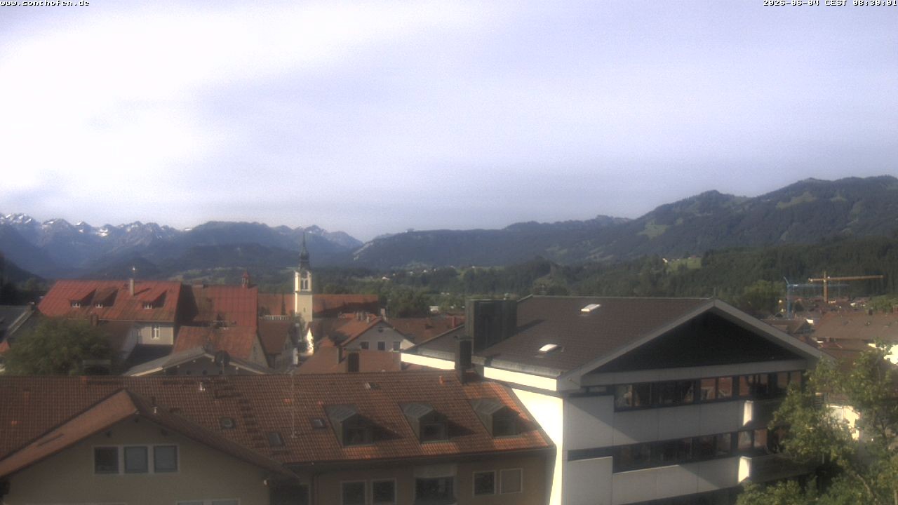 Archived image Webcam View from the town hall in Sonthofen