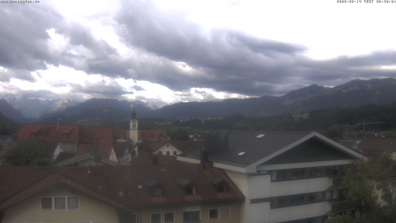 Archived image Webcam View from the town hall in Sonthofen